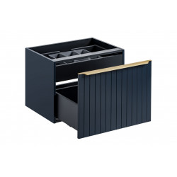 Ensemble meuble vasque + cabinet miroir - 60 cm - Rosario Deep Blue