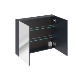 Ensemble meuble vasque + cabinet miroir - 80 cm - Rosario Deep Blue