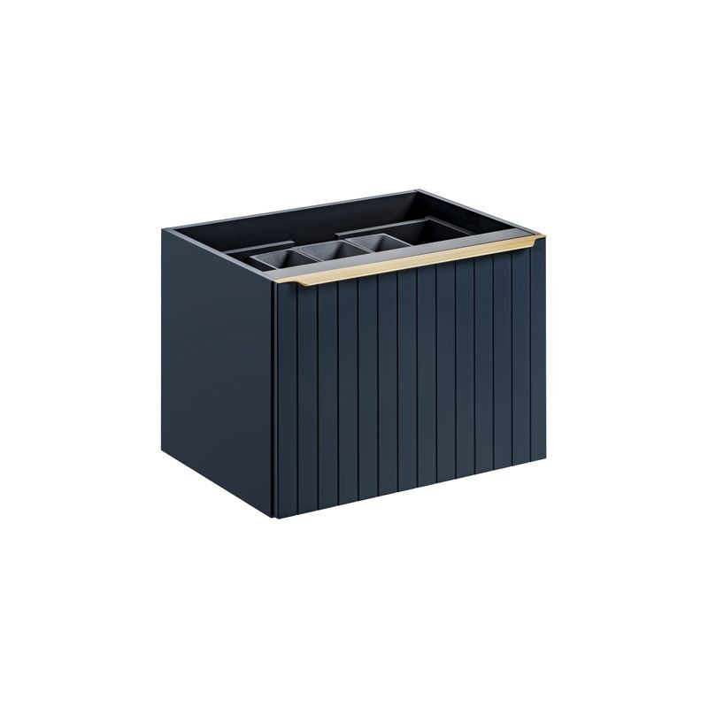 Meuble sous vasque en bois Rosario Deep blue - Bleu indigo - H 46 x L 80 x P 45,6 cm