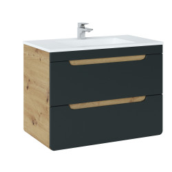 Ensemble meuble vasque + cabinet miroir - 80 cm - Archipel Cosmos