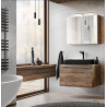 Ensemble meuble vasque + cabinet miroir - 80 cm - Rosario Oak