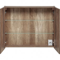 Ensemble meuble vasque + cabinet miroir - 80 cm - Rosario Oak