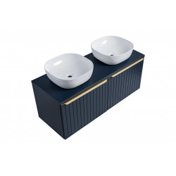 Ensemble complet de salle de bain double vasques - 140 cm - Rosario Deep Blue