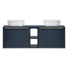 Ensemble complet de salle de bain double vasques - 140 cm - Rosario Deep Blue