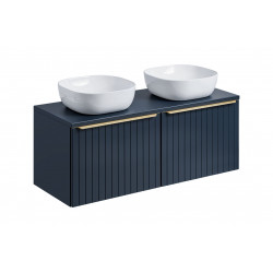 Ensemble complet de meubles salle de bain double vasques - 120 cm - Rosario Deep Blue