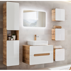 Ensemble salle de bain avec meuble vasque 60 cm + 6 éléments - Archipel White