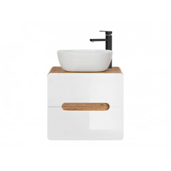 Ensemble salle de bain avec meuble vasque 60 cm + 6 éléments - Archipel White