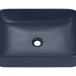 Vasque à poser en céramique bleue matte - L 61 x 38 cm - Gamme Kama