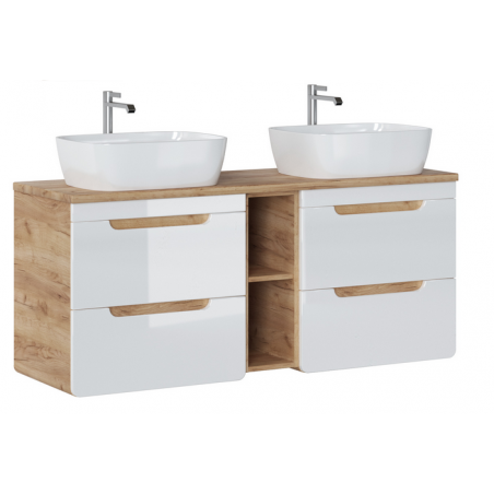 Ensemble meubles double vasques 140 cm - Archipel White