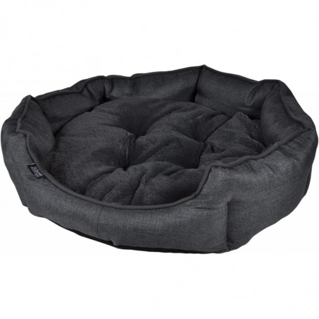 Panier rond avec coussin amovible - Noir - D 60 cm - Gamme Newton