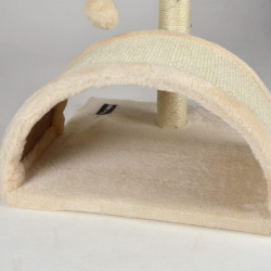 Arbre à chat avec jouet et tunnel - Beige - H 38 x 34 x 34 cm