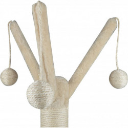 Arbre à chat avec jouets et socles en forme de patte - Beige - H 82 cm