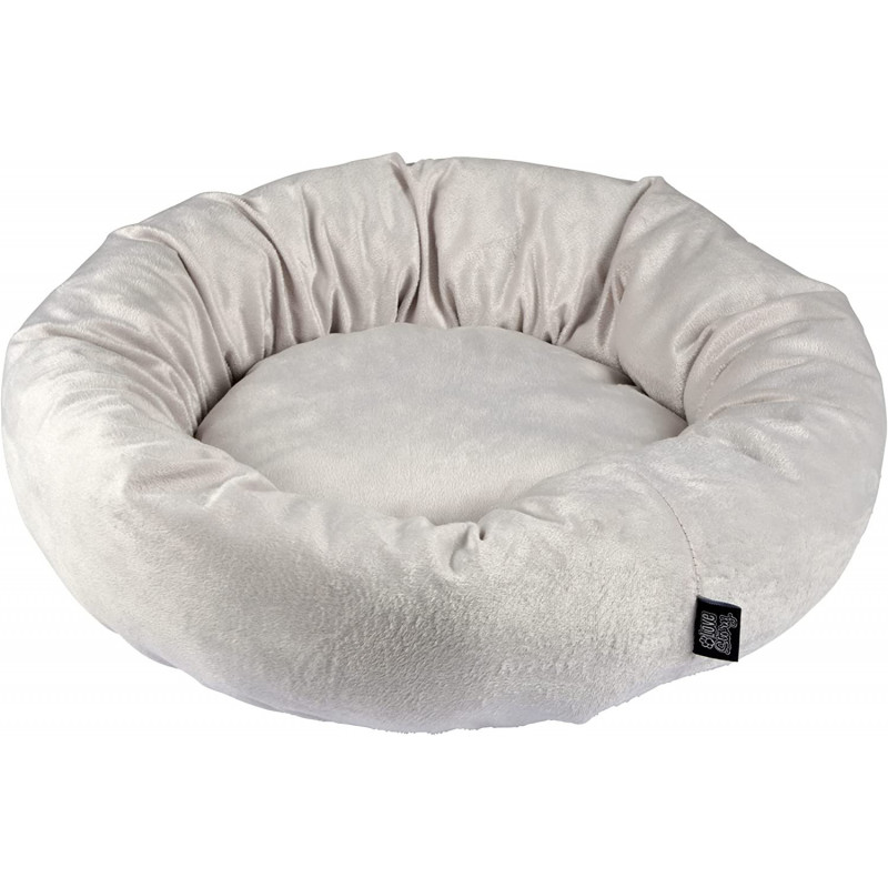 Coussin donut rond en velours pour animaux - Beige - D 50 x H 16 cm - Gamme Sweet Cat