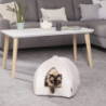 Tente effet velours pour animaux - Beige - 35 x 35 x H 38 cm - Gamme Sweet Cat