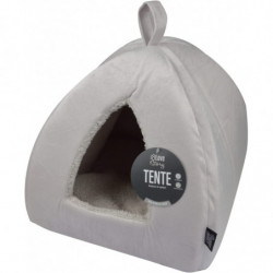 Tente effet velours pour animaux - Beige - 35 x 35 x H 38 cm - Gamme Sweet Cat