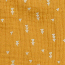 Couverture 100% coton pour bébé - Jaune - 75 x 75 cm