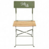 Lot de 2 chaises pliantes "Bella Vita" en métal et bois de pin - Vert - L 42 x H 81 x P 48 cm