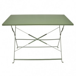 Table à manger d'extérieur pliante rectangle en inox - Vert - L 110 x H 71 x l 70 cm