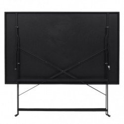 Table à manger d'extérieur pliante rectangle en inox - Noir - L 110 x H 71 x P 70 cm