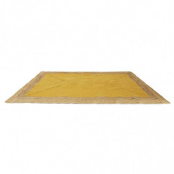 Tapis rectangle en jute et coton - Beige-Jaune - L 170 x l 120 cm