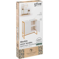 Ensemble de salle de bain avec sous vasque + colonne + miroir - 70 cm - Epuréo Blanc