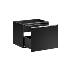 Ensemble meubles double vasques à poser + meuble bas - 140 cm - Rosario Black