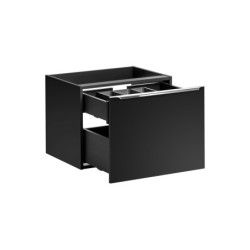 Ensemble meubles double vasques à poser + meuble bas - 140 cm - Rosario Black