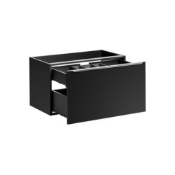 Ensemble meuble double vasques à poser + cabinets miroirs - 160 cm - Rosario Black