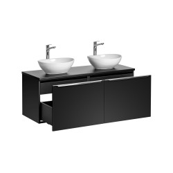 Ensemble meubles double vasques à poser - 120 cm - Rosario Black