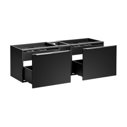 Ensemble meubles double vasques à poser + meuble bas - 140 cm - Rosario Black