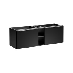 Ensemble meubles double vasques à poser + meuble bas - 140 cm - Rosario Black