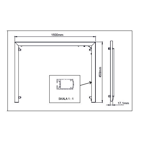 LED pour contours de meuble sous vasque 150 cm "Rama" - Modèle 1500