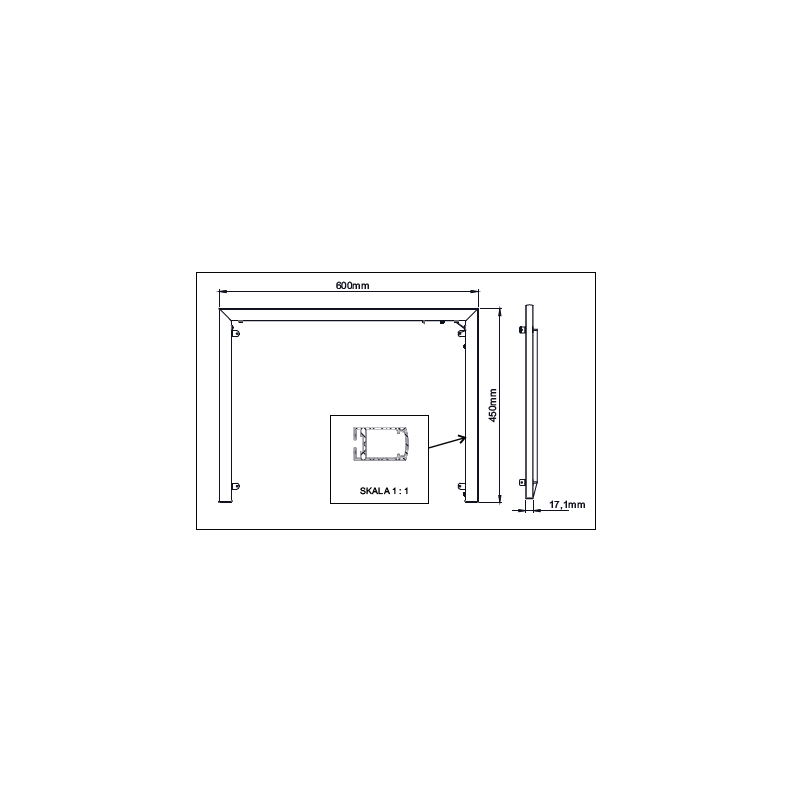 LED pour contours de meuble sous vasque 60 cm "Rama" - Modèle 600