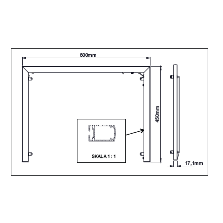 LED pour contours de meuble sous vasque 60 cm "Rama" - Modèle 600