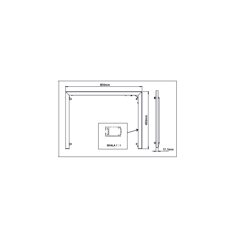 LED pour contours de meuble sous vasque 80 cm "Rama" - Modèle 800 -