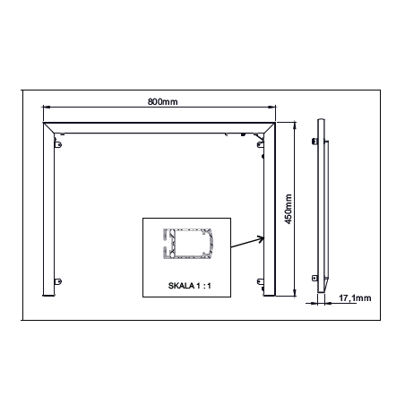 LED pour contours de meuble sous vasque 80 cm "Rama" - Modèle 800 -