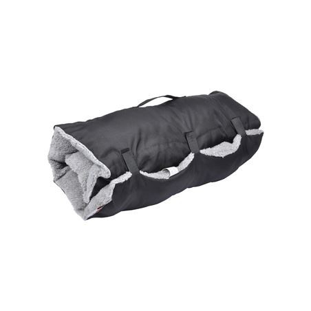 Matelas de voyage pour animaux avec interieur en sherpa "Essentiel" - Noir/Gris - L 80 x l 50 cm