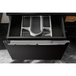 Ensemble complet avec meuble double vasque + 5 éléments - 140 cm - Rosario Black