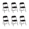 Lot de 6 chaises pliantes en PVC - Basic - Noir - H 79 cm