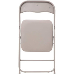 Lot de 6 chaises pliantes en PVC - Basic - Beige - H 79 cm