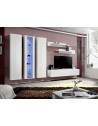 Ensemble meuble TV mural  - Fly IV - 310 cm x 190 cm x 40 cm - Blanc