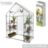 Serre de jardin à 6 niveaux avec porte "Mon Jardin" - Transparent - H 195 cm