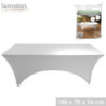 Housse pour table de réception - L 180 x l 75 x H 74 cm - Blanc