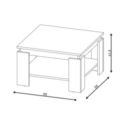 Table basse carrée Tinto - Blanc mat/Gris anthracite - 68 x 68 cm