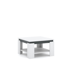 Table basse carrée Tinto - Blanc mat/Gris anthracite - 68 x 68 cm