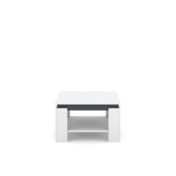 Table basse carrée Tinto - Blanc mat/Gris anthracite - 68 x 68 cm