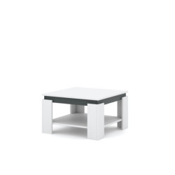 Table basse carrée Tinto - Blanc mat/Gris anthracite - 68 x 68 cm