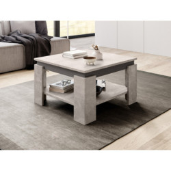 Table basse carrée Tinto - Gris béton/Gris anthracite - 68 x 68 cm