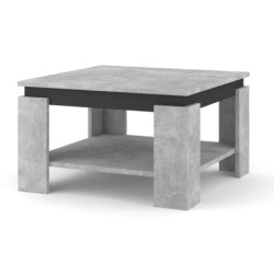 Table basse carrée Tinto - Gris béton/Gris anthracite - 68 x 68 cm