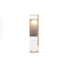 Vitrine colonne de rangement éclairage LED avec porte et étagères vitrées - Blanc/couleur chêne craft - H 190 cm